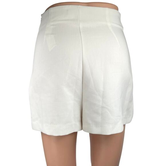 Zara Women's White Straight Pencil Slit Zipper Mini Wrap Skirt Skort Size XS - Picture 3 of 5